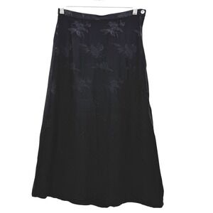 Villager Black Floral Embossed Whimsygoth Aline Skirt Classic Dark Romance Sz 8*